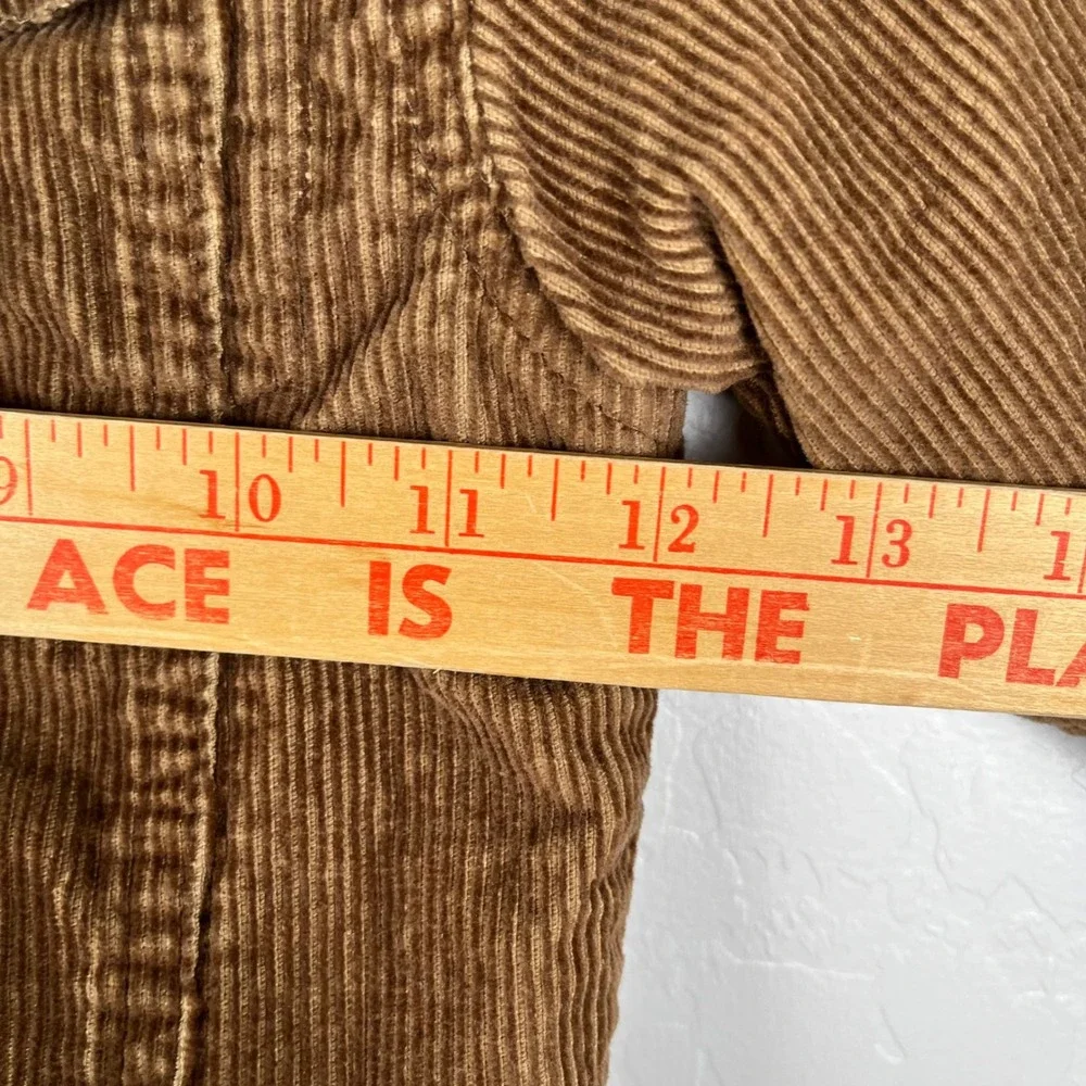 Vtg Faded Glory Boys Corduroy Jacket Sherpa‎ Collar Button Up Brown 24M